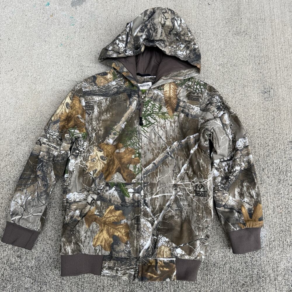 Magellan Outdoors Real Tree Hoodie Youth XS Camouflage Full Zip Canvas